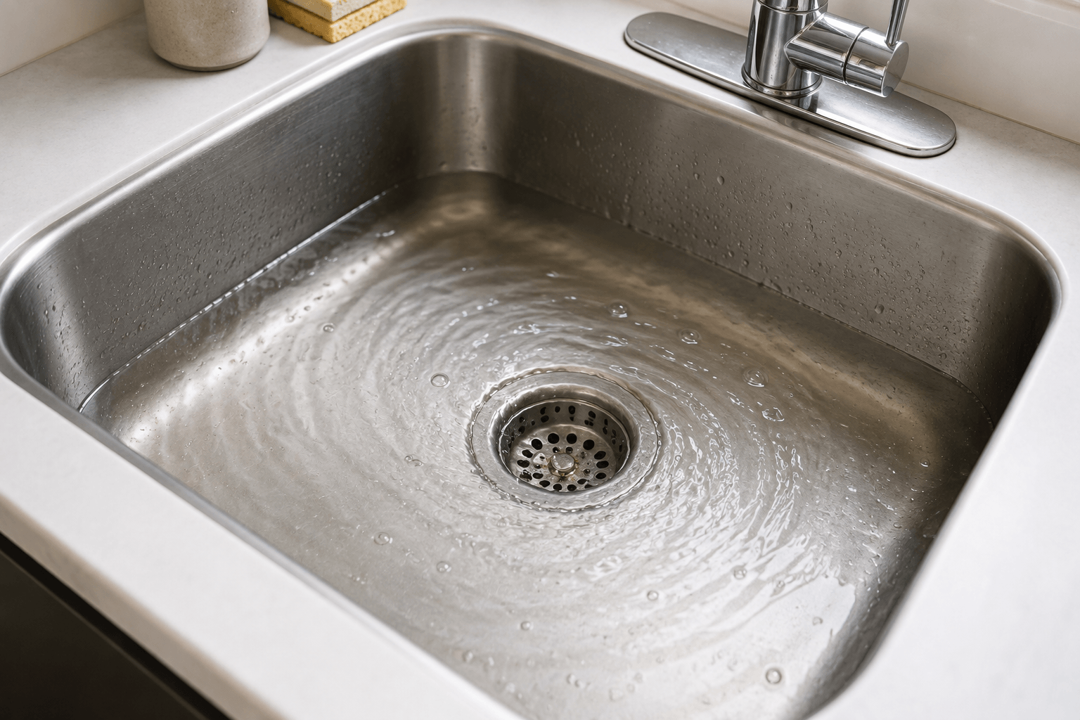 slow draining sink